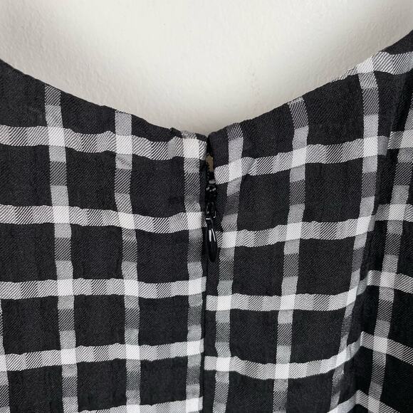 Dress the Population NWT Kallan Plaid Grid Mini Dress Black White Sleeveless XS - Picture 11 of 16
